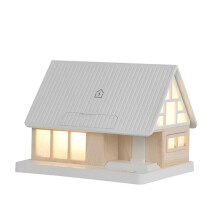 Lampe de Chevet en Forme de Maison avec Bruit Blanc, 3 Niveaux D'Intensité Réglable et Minuterie, Aide au Sommeil