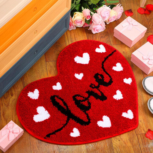 Herzförmiger, rutschfester Badeteppich zum Valentinstag 2