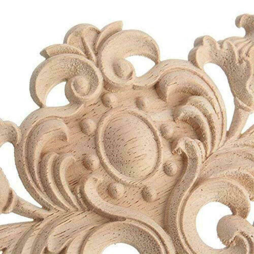 Wood Carved Corner Onlay Applique Unpainted 2 pcs 2