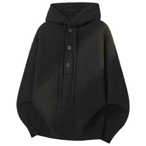 Men's Waterproof Hooded Sweater Coat Casual Knit Pullover