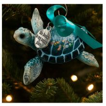 Sea Turtle Acrylic Ornament Beach-Themed 3.14In Blue