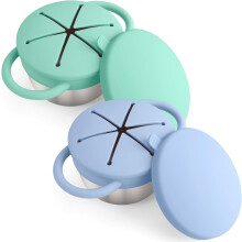 Stainless Steel Toddler Snack Cup with Silicone Lid and