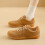 Suede Lace-Up Flat Loafers Brown Size 42 1