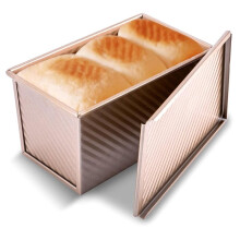 Rectangle Loaf Pan with Lid Non Stick Bakeware for Baking Bread Carbon Steel Corrugated Toast Box with Lid Bread Mould