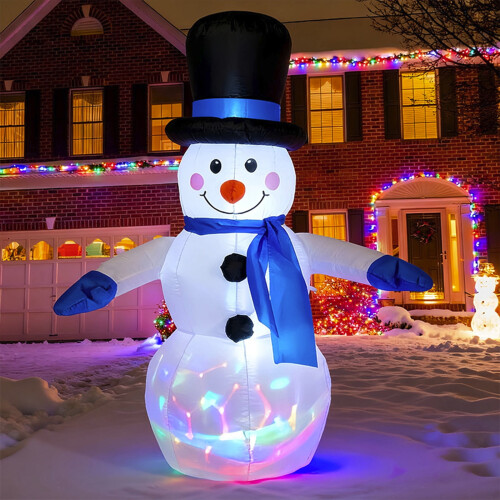 Inflatable Christmas Snowman with Lights 2 pcs