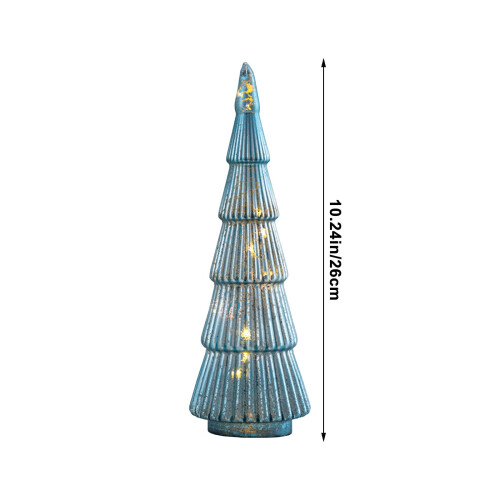 Blue Crystal Glass LED Christmas Tree Ornament 1 pc 2