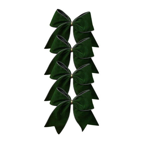 Christmas Bows for Tree Wreath 4-Pack White Green Brown 1