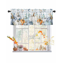 Fall Valances Pumpkin Grass Green Eucalyptus Aqua Blue