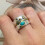 Vintage 925 Silver Turquoise Ring Size 6 to 10 3