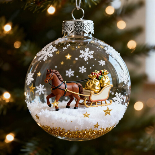 Décoration de Noël en plastique représentant un cheval (1 pièce) 2