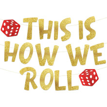 Casino Glitter Banner for Las Vegas Birthday Party – 1