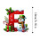 Red Initial Christmas Ornament Acrylic Snowman with Green 3