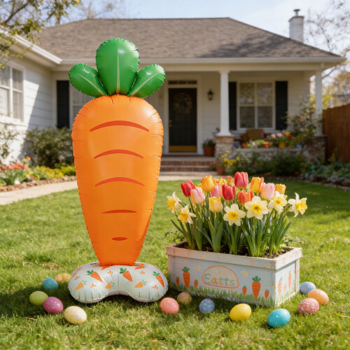 Standing Carrot-Shaped Easter Balloon 61 inch