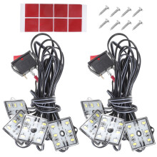 LED Camper Light Iron ABS for Vehicles 2 Pack 1.7 x 1.4 in