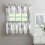 Purple Flower Bird Kitchen Curtains Set 3-Piece 2