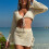 Women's Crochet Tie-Front Beach Cover-Up Set 2-Piece 4
