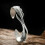 925 Silver Retro Open Feather Bracelet Bangle 1