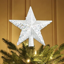 Glitter Mini Star Christmas Tree Topper Plastic Ornament 1
