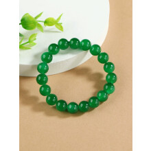 Green Beaded Bracelet for Women Stackable Jewelry 1 Piece
