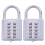 Anti-Theft Button Padlock Zinc Alloy 2-Pack Silver 1