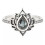 925 Silver Lotus Flower Ring with Pear Zircon Crystal Size 1