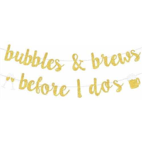Bubbles & Brews Banner for Bachelorette Party Decorations