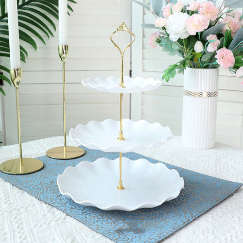 Plastic 3-Tier Cake Stand Set 4-Piece