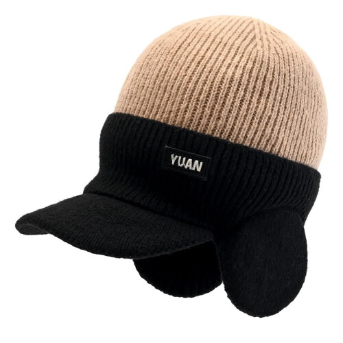 Dual-Tone Knit Baseball Cap Outdoor Warm Windproof