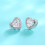 CZ Heart Stud Earrings White Gold Plated 10mm 5