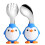 Cartoon Kids Tableware Set Blue Stainless Steel Spoon Fork 2