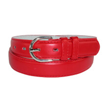 CTM Women's Leather Dress Belt 28.5 mm Silver Buckle