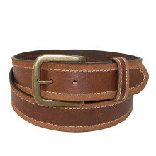 Paul & Taylor Mens Big & Tall Two Tone Bridle Belt with Removable Buckle