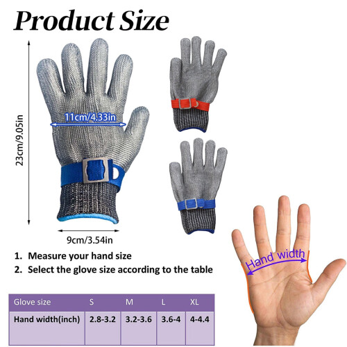 A9 Cut-Resistant Stainless Steel Mesh Gloves Professional 2