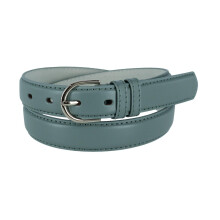 CTM Women's Leather Dress Belt 28.5 mm Silver Buckle