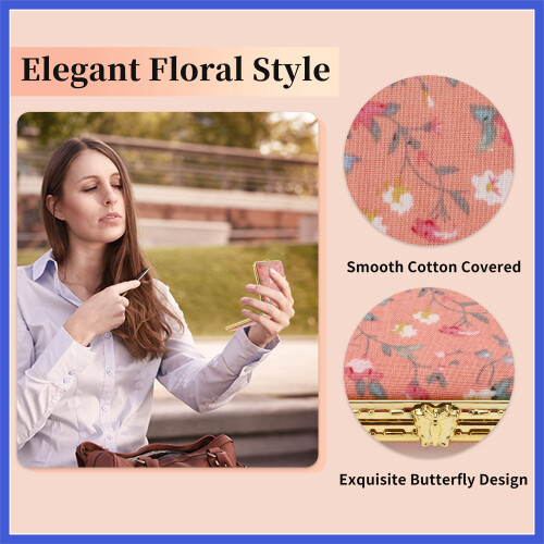 Compact Floral Pocket Mirror Square Pink Mini Mirror 2