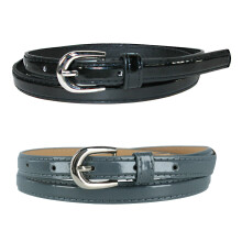 CTM Women's Skinny 1/2 Inch Dress Belt (Pack of 2 colours)
