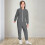 Kids Onesie Solid Color Long Sleeve Zip Hooded Jumpsuit 5