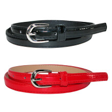 CTM Women's Skinny 1/2 Inch Dress Belt (Pack of 2 colours)