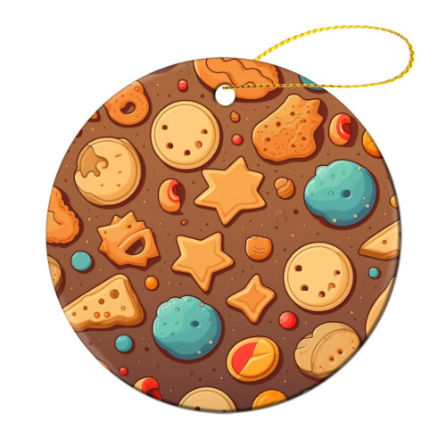 Ceramic Christmas Ornament Chocolate Cookie Design 1 Piece