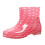 Willtoo Waterproof Rain Boots Round Toe Low Heel Pink 4