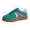 Suede Lace-Up Flat Loafers Comfortable Green Size 38 2