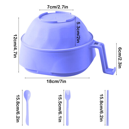 Microwave Ramen Bowl with Strainer Lid Dishwasher Safe 2