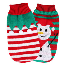 Dog Sweater Red Snowman Holiday Design for Small Dogs and
