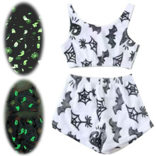 Halloween Glow-in-the-Dark Vest Pajama Set Flannel