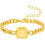 Adjustable Square Cuban Bracelet Men Gold Silver Black 1