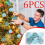 Gold Glitter Christmas Ornaments Set 6 pcs 3