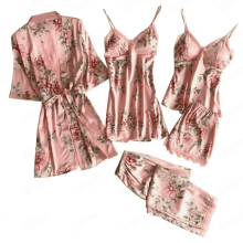 Women's Lace Print Pajama Set 5-Piece