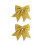 Christmas Tree Bows Yellow Sequined Bowknot Ornaments 6 Pack 2