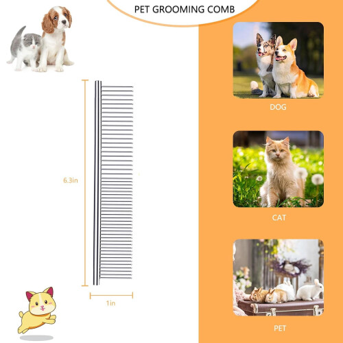 Pet Steel Comb Rounded Ends Small 2 Pack 1