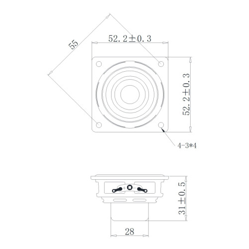Loudspeaker 10W 6Ohm 2-inch Round Aluminum Full-Range 2